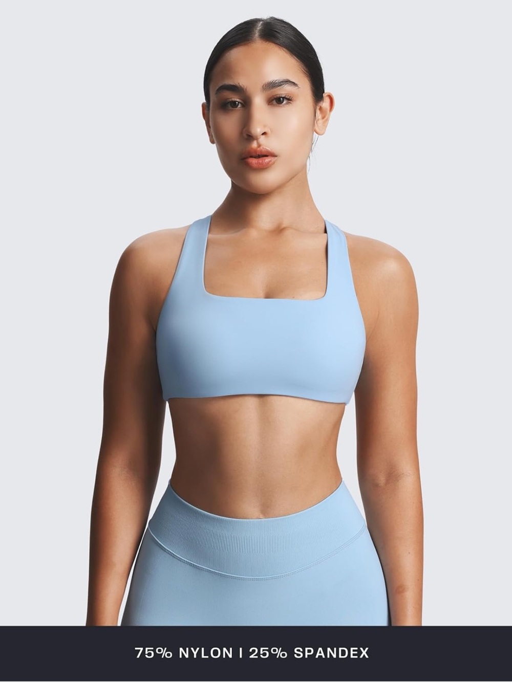 Light Blue Cross-Back Sports Bra